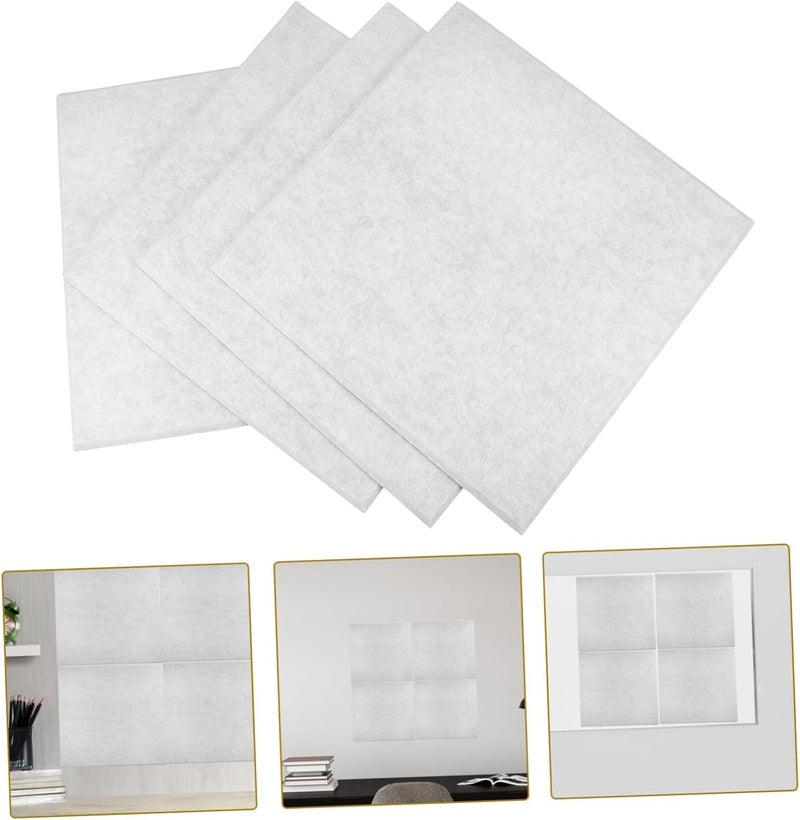 Uonlytech 4pcs Grey Felt Cork Board Tiles Wall Tiles Felt Square Decor Bulletin Boards for Home Office School - Image 3