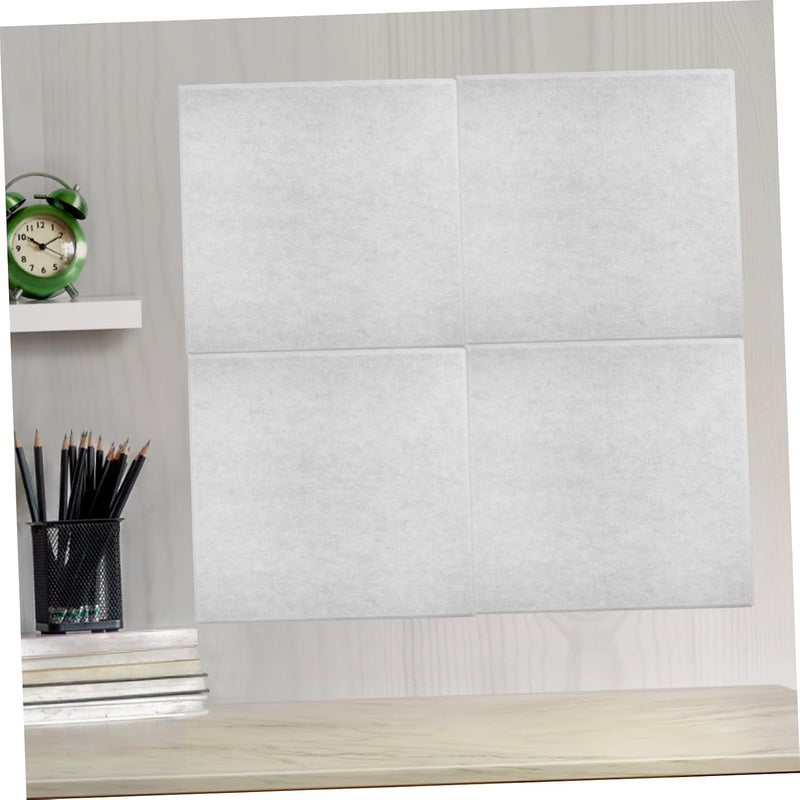 Uonlytech 4pcs Grey Felt Cork Board Tiles Wall Tiles Felt Square Decor Bulletin Boards for Home Office School - Image 4