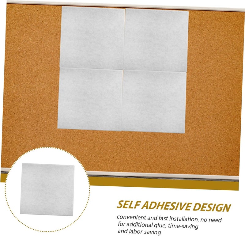 Uonlytech 4pcs Grey Felt Cork Board Tiles Wall Tiles Felt Square Decor Bulletin Boards for Home Office School - Image 5