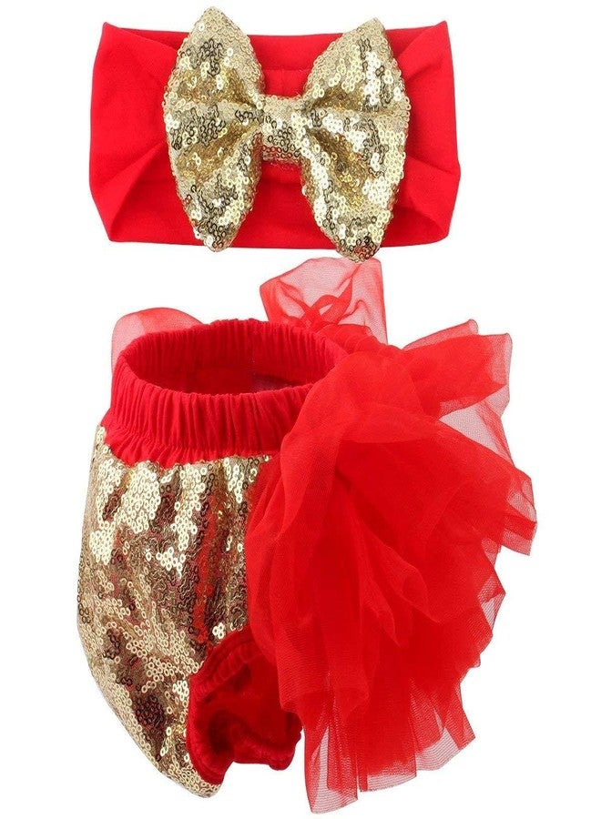 HIBA Baby Diaper Cover Panty Skirt and Hairband Red Color 0-6 Months - Image 2