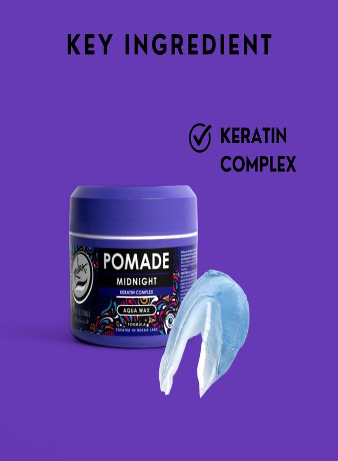 Rolda Midnight Hair Pomade for Men - Water-Based & Flake-Free Men's Hair Products with Medium Hold & Shine - Made with a Strengthening Keratin Complex - Non-Greasy & Residue-Free (5.29 oz) - Image 3