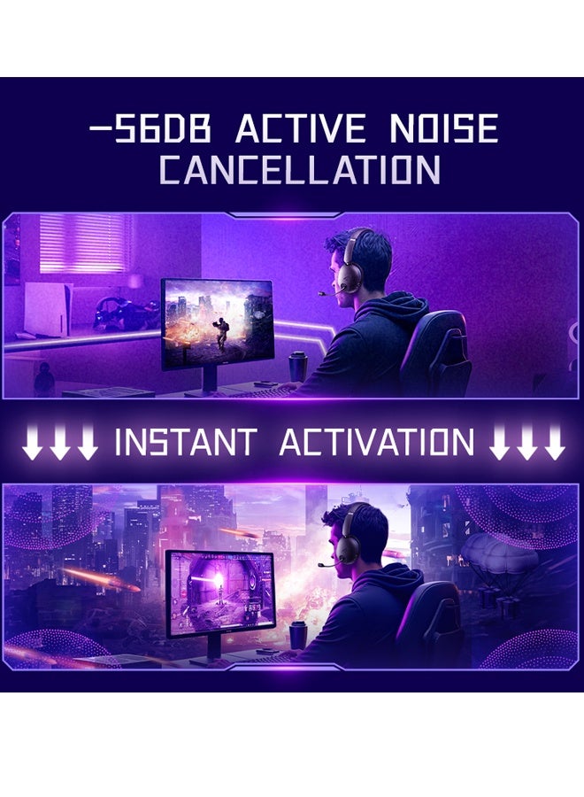 Picun 2.4G Wireless Gaming Headset, 7.1 Surround Sound,2.4GHz USB Gaming Headphones Bluetooth ENC Noise Canceling Mic, Bluetooth Headset for PC PS5 PS4 Mac Switch  - Image 3