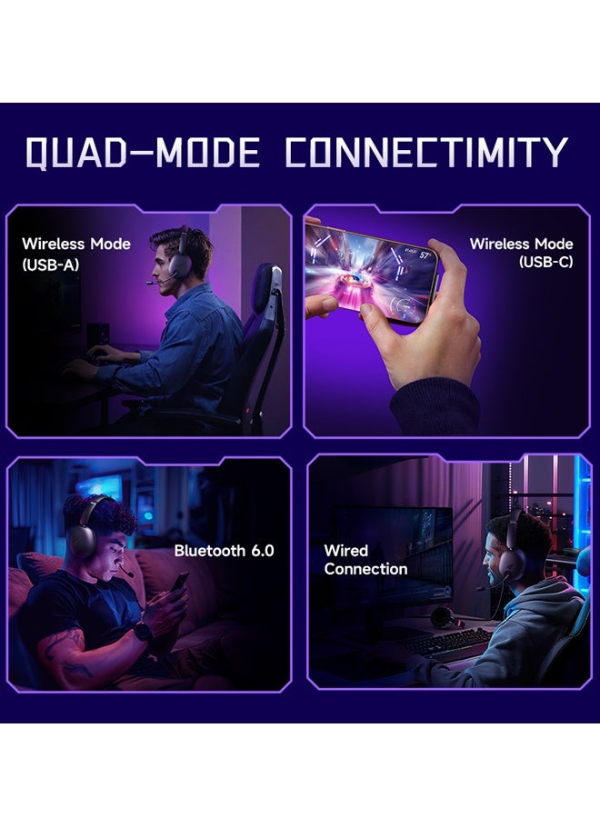 Picun 2.4G Wireless Gaming Headset, 7.1 Surround Sound,2.4GHz USB Gaming Headphones Bluetooth ENC Noise Canceling Mic, Bluetooth Headset for PC PS5 PS4 Mac Switch  - Image 4
