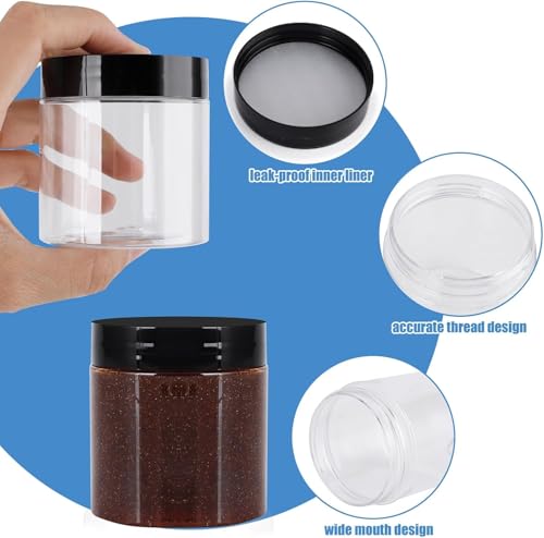 OBKJJ 60 Pack 4 Oz Plastic Containers with Lids, OBKJJ Clear Travel Size Leak Proof Makeup Travel Containers BPA Free Cosmetic Slime Jars for Lotion, Cream, Body Butter, Makeup, Ointments (60) - Image 5