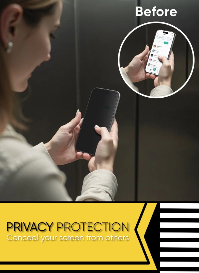 ESD 2 Pieces Tempered Dustproof Privacy Glass Screen Protector Compatible For iPhone 12 - Image 2