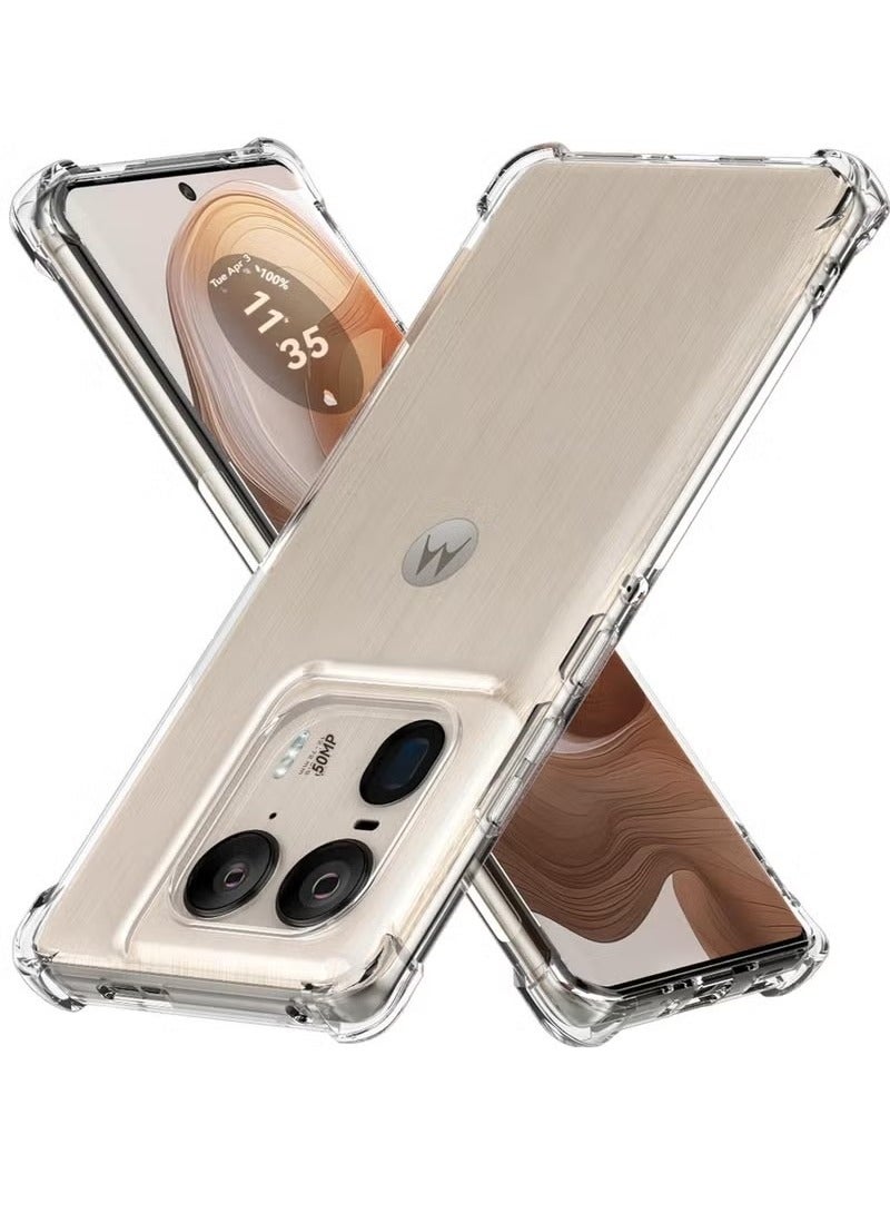 Clear Case for Motorola Edge 50 Ultra, Anti-Yellowing, Reinforced Corners, Shock-Absorption Flexible Clear TPU Rubber Protective Cell Phone Cover  - Image 1