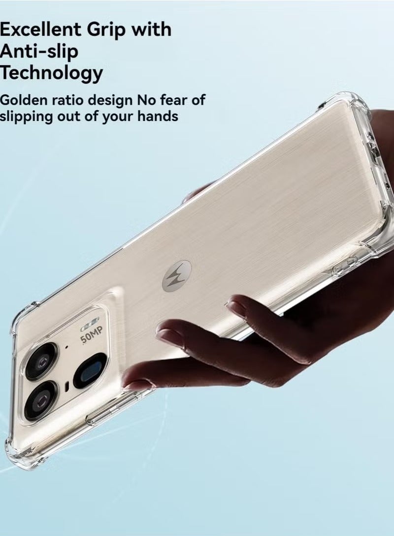 Clear Case for Motorola Edge 50 Ultra, Anti-Yellowing, Reinforced Corners, Shock-Absorption Flexible Clear TPU Rubber Protective Cell Phone Cover  - Image 3