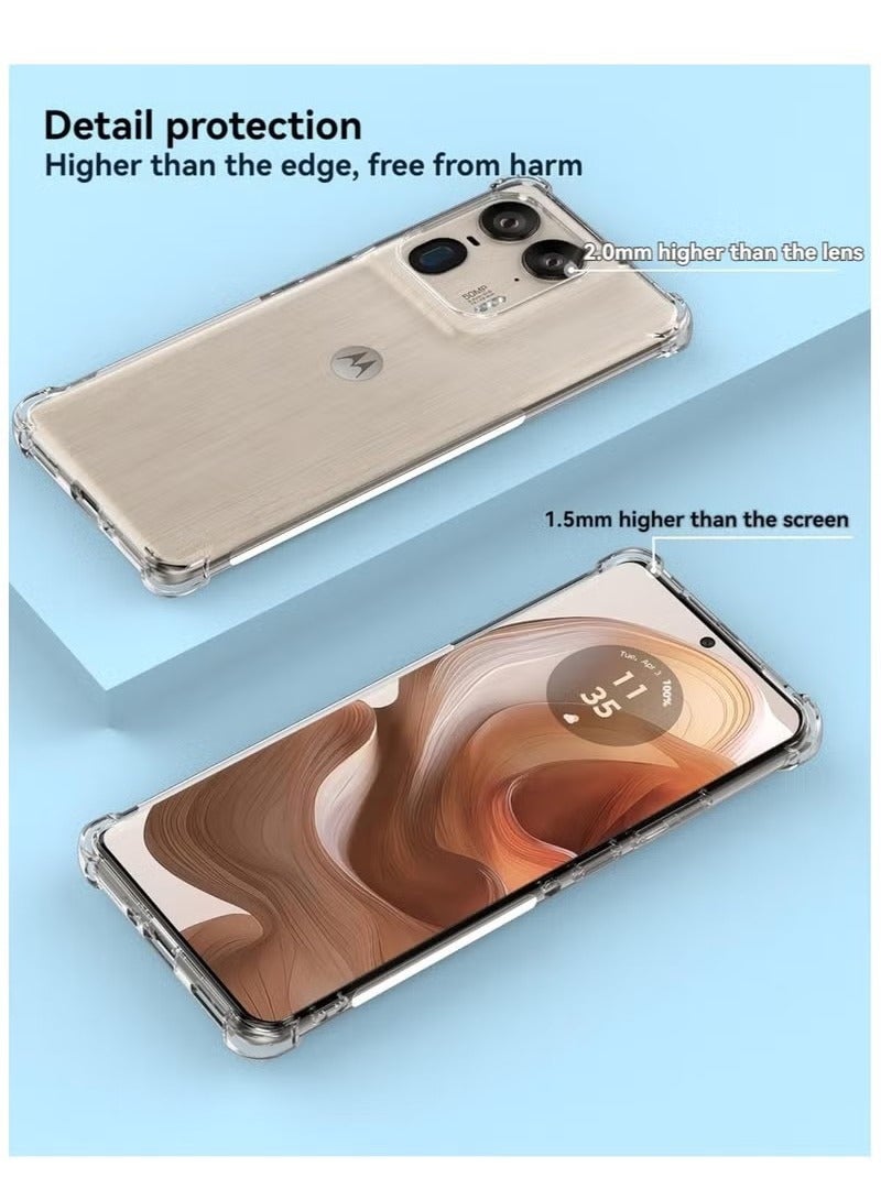 Clear Case for Motorola Edge 50 Ultra, Anti-Yellowing, Reinforced Corners, Shock-Absorption Flexible Clear TPU Rubber Protective Cell Phone Cover  - Image 4
