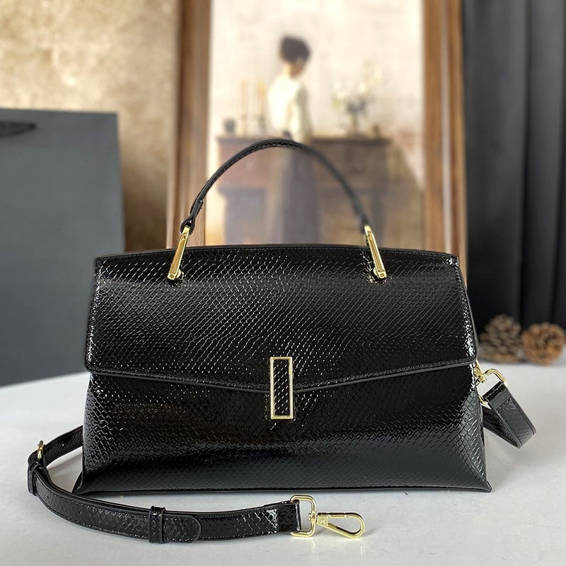 2025 -Selling Mom Crossbody Bag Versatile Shiny Snake Print Patchwork Design Handbag Shoulder Bag Casual Versatile - Image 1