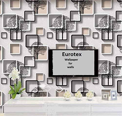 Eurotex Textured PVC Vinyl Coated 3D Wallpaper Home Decoration White n Peach (57sqft/Per roll)-8132 - Image 5