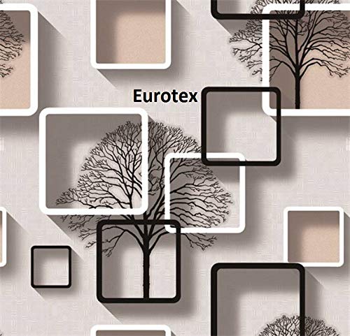 Eurotex Textured PVC Vinyl Coated 3D Wallpaper Home Decoration White n Peach (57sqft/Per roll)-8132 - Image 2