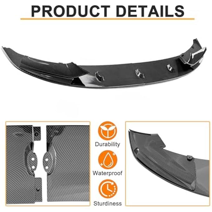 DIBON AUTO Front Bumper Lip Splitter Spoiler for 2011-2016 BMW 5 Series F10 520i 535i 550i M Sport Front Splitter Bumper Chin Lip (Carbon Fiber) - Image 2