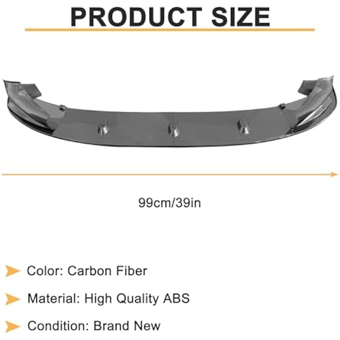 DIBON AUTO Front Bumper Lip Splitter Spoiler for 2011-2016 BMW 5 Series F10 520i 535i 550i M Sport Front Splitter Bumper Chin Lip (Carbon Fiber) - Image 3