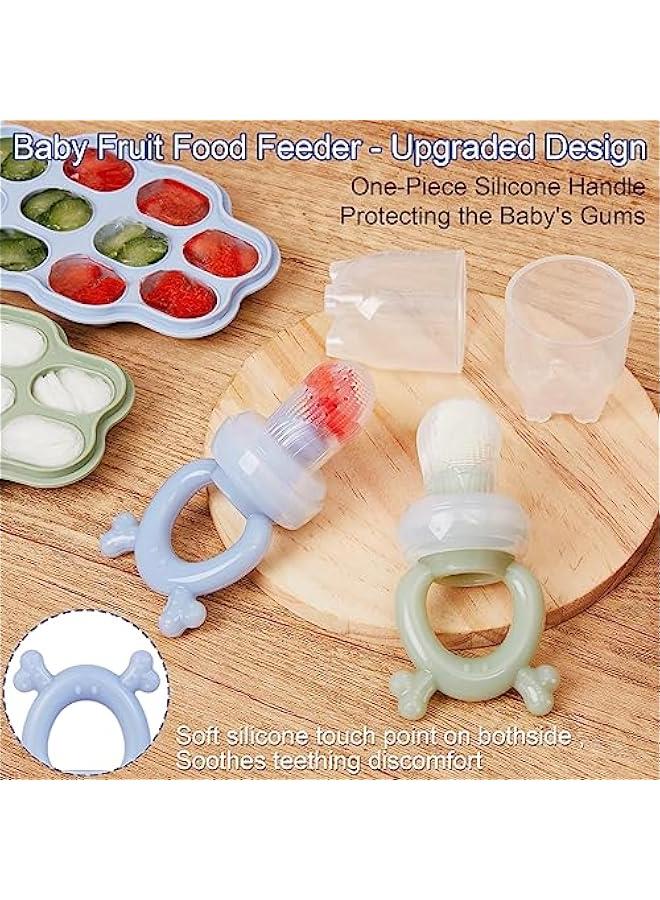DOOKOO Baby Breastmilk Popsicle Molds u0026 Baby Fruit Feeder (2 Pack), Baby Food Freezer Tray Storage Containers with Pacifier Feeder and Teether - Image 3