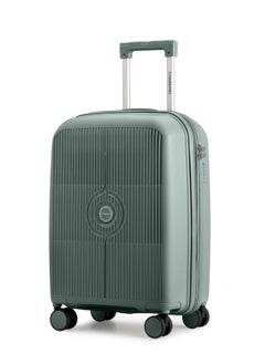 كابينبرو Unisex Expandable PP Fashion Trolley Lightweight Hard Shell Spinner luggage with 360° Degree 4 Twin Wheel and Double Zippers CP003-Green  - Image 1