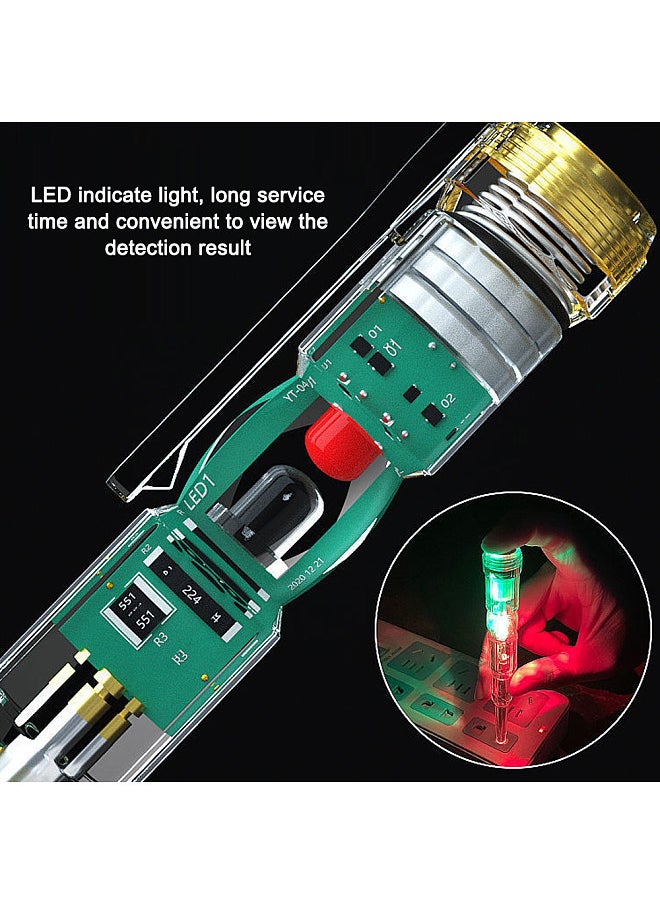 Generic Intelligent Voltage Tester Pen Power Voltage Detector Electricity Detector Test Pencil with High Brightness LED Light Electrical Indicator Tool with Screwdriver  - Image 2