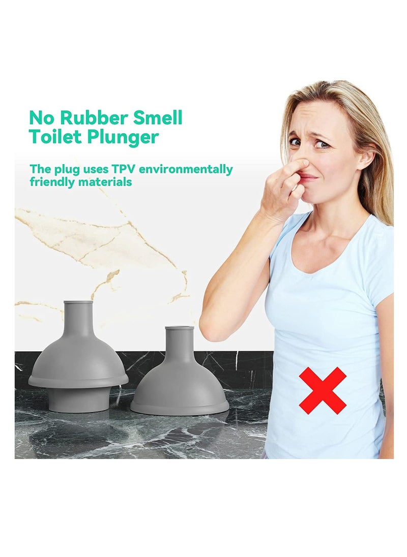 Excefore oilet Plunger and Brush, Bowl Brush and Plunger Combo with Holder for Bathroom Cleaning, 2-in-1 Heavy Duty Plunger Set with Powerful Pump & Unique Water Storage Design(White, 1 Set)  - Image 2