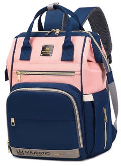 Majestic 134 Mummy Maternity Diaper Elegant Waterproof Multifunctional large capacity backpack bag with USB Charging output - Blue/Pink  - Image 1