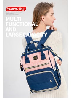 Majestic 134 Mummy Maternity Diaper Elegant Waterproof Multifunctional large capacity backpack bag with USB Charging output - Blue/Pink  - Image 2
