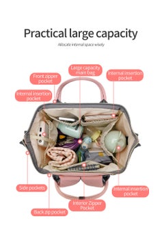 Majestic 134 Mummy Maternity Diaper Elegant Waterproof Multifunctional large capacity backpack bag with USB Charging output - Blue/Pink  - Image 5
