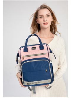 Majestic 134 Mummy Maternity Diaper Elegant Waterproof Multifunctional large capacity backpack bag with USB Charging output - Blue/Pink  - Image 3