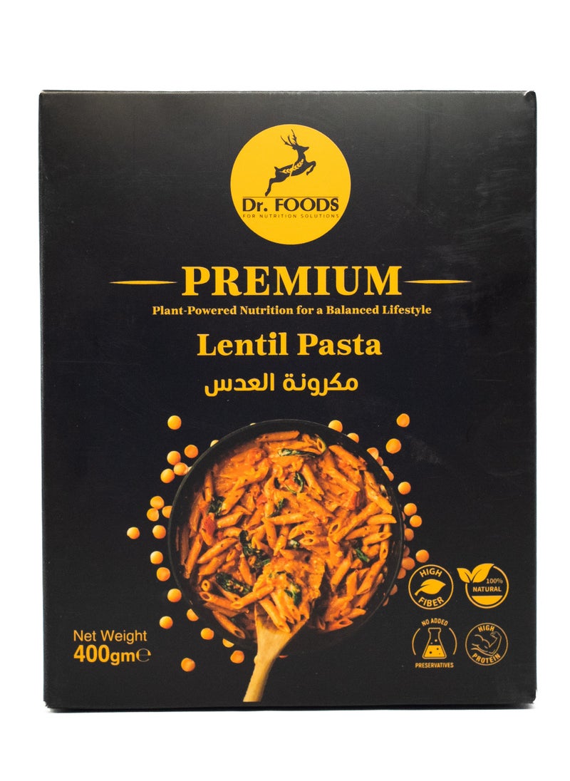دكتور فودز دكتور فودز مكرونة العدس – 400 غرام | عالية البروتين والألياف | شكل القلم 