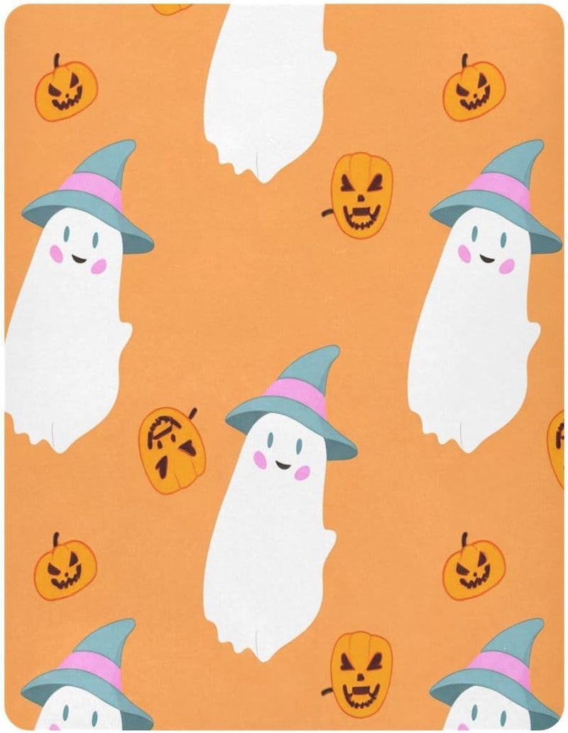 Halloween Whimsical Ghosts Crib Sheets for Boys Girls Ultra Soft Breathable Baby Crib Sheet Fitted Crib Sheets for Standard Size Crib and Toddler Mattresses, 39 x 27 Inch - Image 2