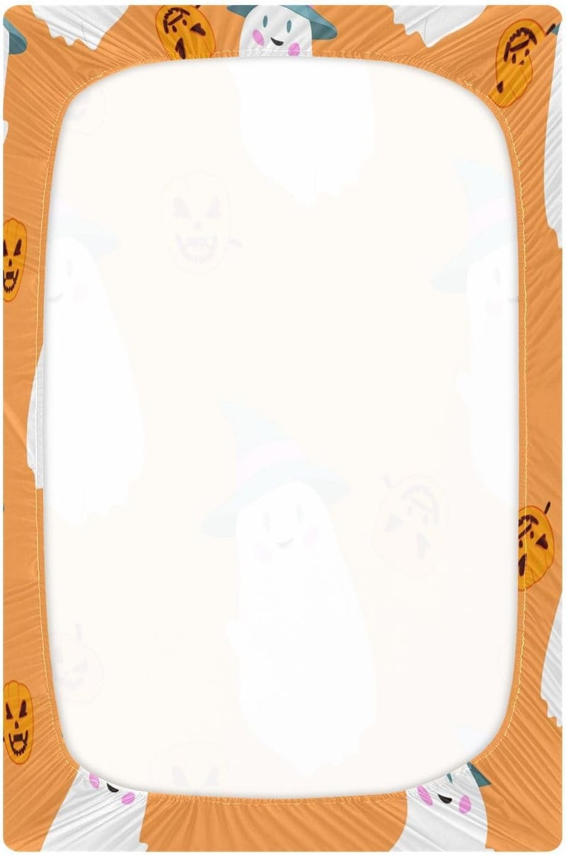 Halloween Whimsical Ghosts Crib Sheets for Boys Girls Ultra Soft Breathable Baby Crib Sheet Fitted Crib Sheets for Standard Size Crib and Toddler Mattresses, 39 x 27 Inch - Image 3