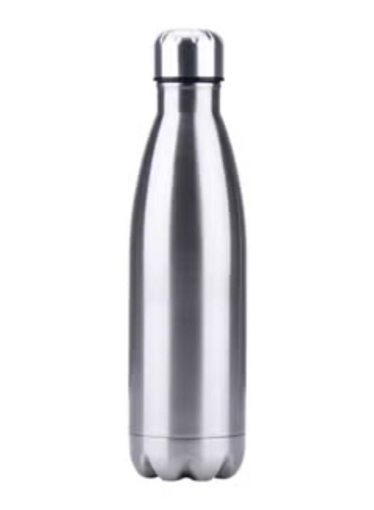 Thermal Insulated Water Bottle Silver 500ml - Image 2