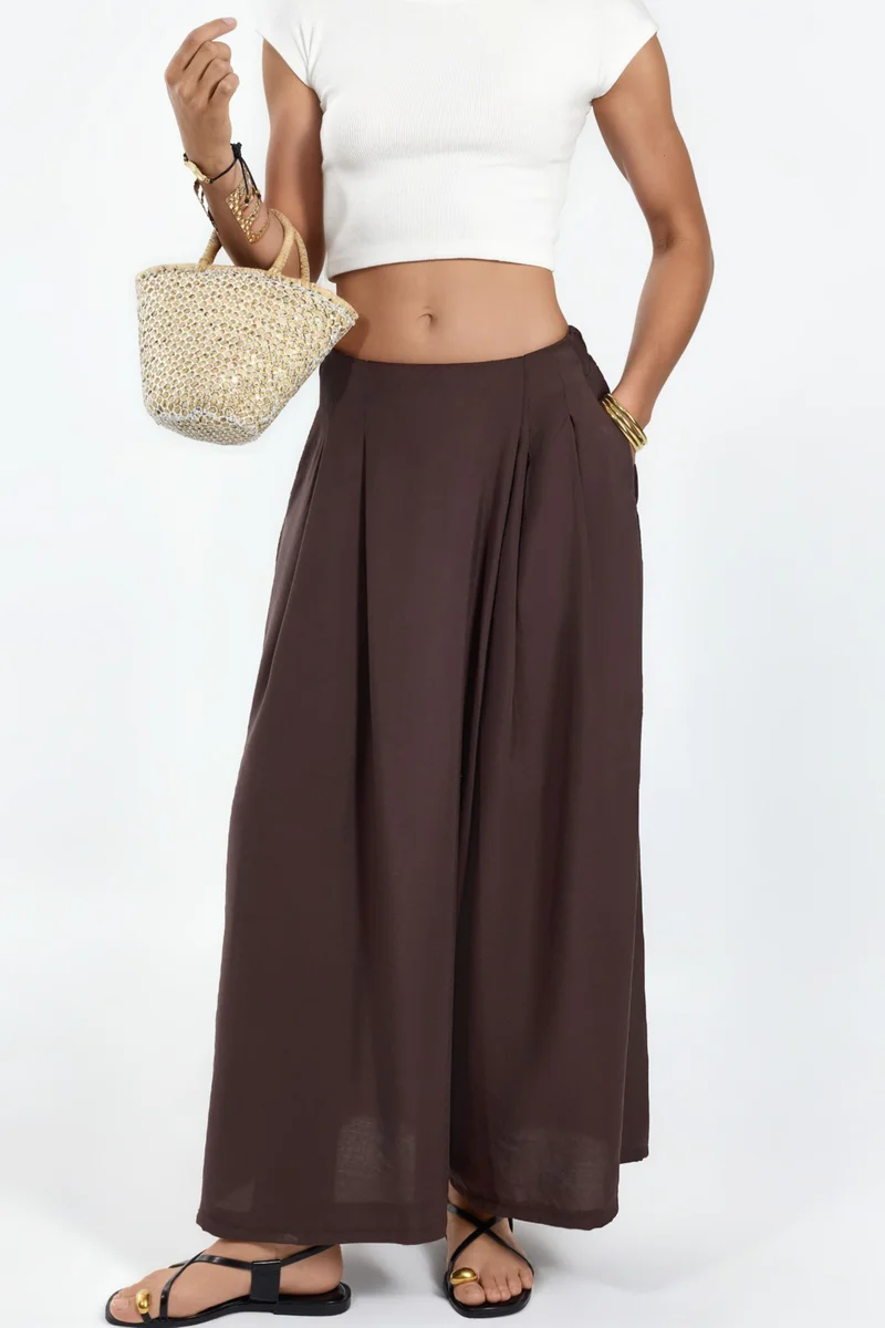 هيكاب Wide Leg Palazzo Modal Pants