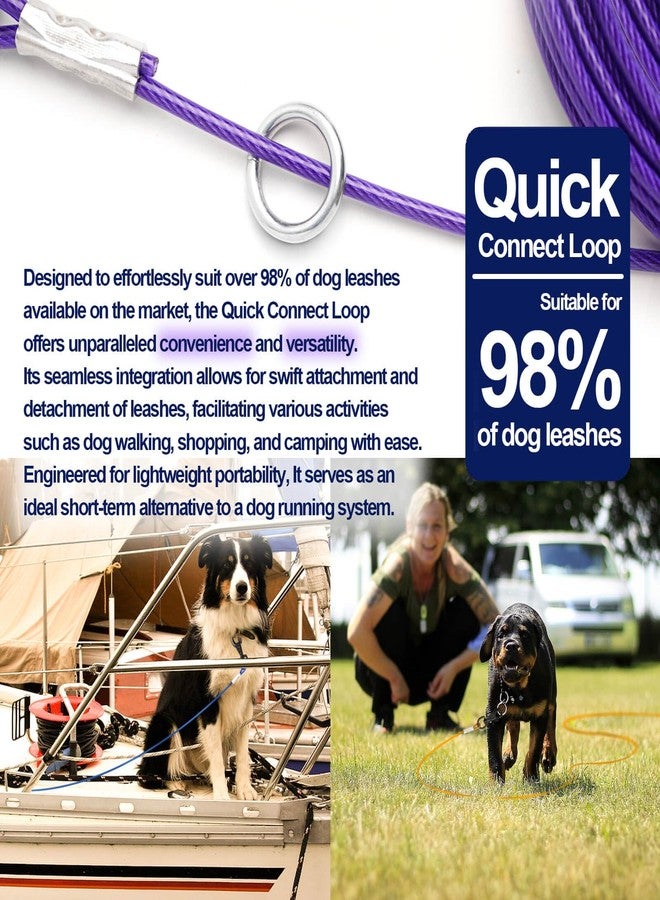 WATFOON Dog Tie Out Cable - Training Tether for Dogs Up to 160 Pounds - 360° Swivel Clips - Reflective Dog Tether for Yard, Camping, Park - Heavy Duty Pet Chain with Runner Metal Ring (40ft) - Image 4
