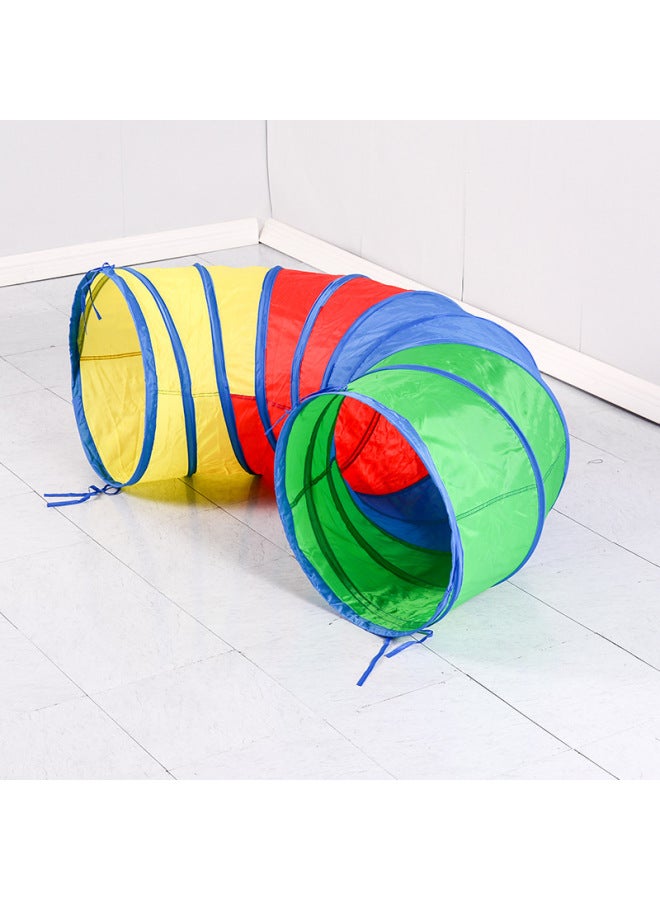 جهاز استشعار زاحف نفق أشعة الشمس للأطفال، معدات تدريب للأطفال، لعبة داخلية للأطفال، خيمة ثقب كاتربيلر بألوان قوس قزح - اللون: نفق بأربعة اتجاهات - Image 5