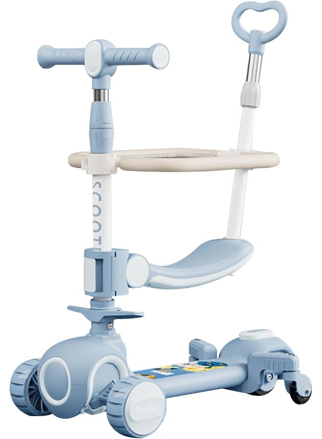 Beauenty سكوتر أطفال ثلاثي العجلات سكوتر دفع للأطفال مقبض قابل للتعديل مقعد قابل للإزالة سكوتر مضيء للأطفال من 2 إلى 12 سنة - Image 1