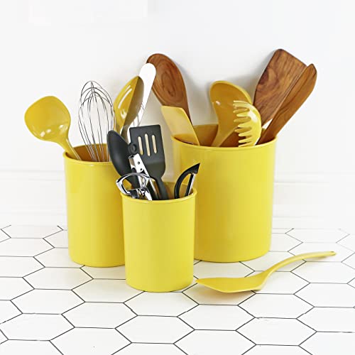 Reston Lloyd Multipurpose UtensilCrock Holders Organize Wide Variety of Sizes of Utensils Tools Includes Extra Large Large Miniature Set of 3 Lemon - Image 3