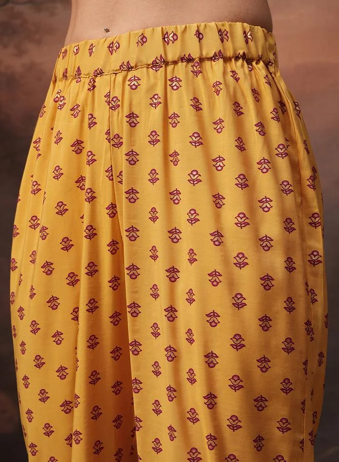 Vishudh Vishudh All-Over Print Collared Tunic and Palazzo Pants Set