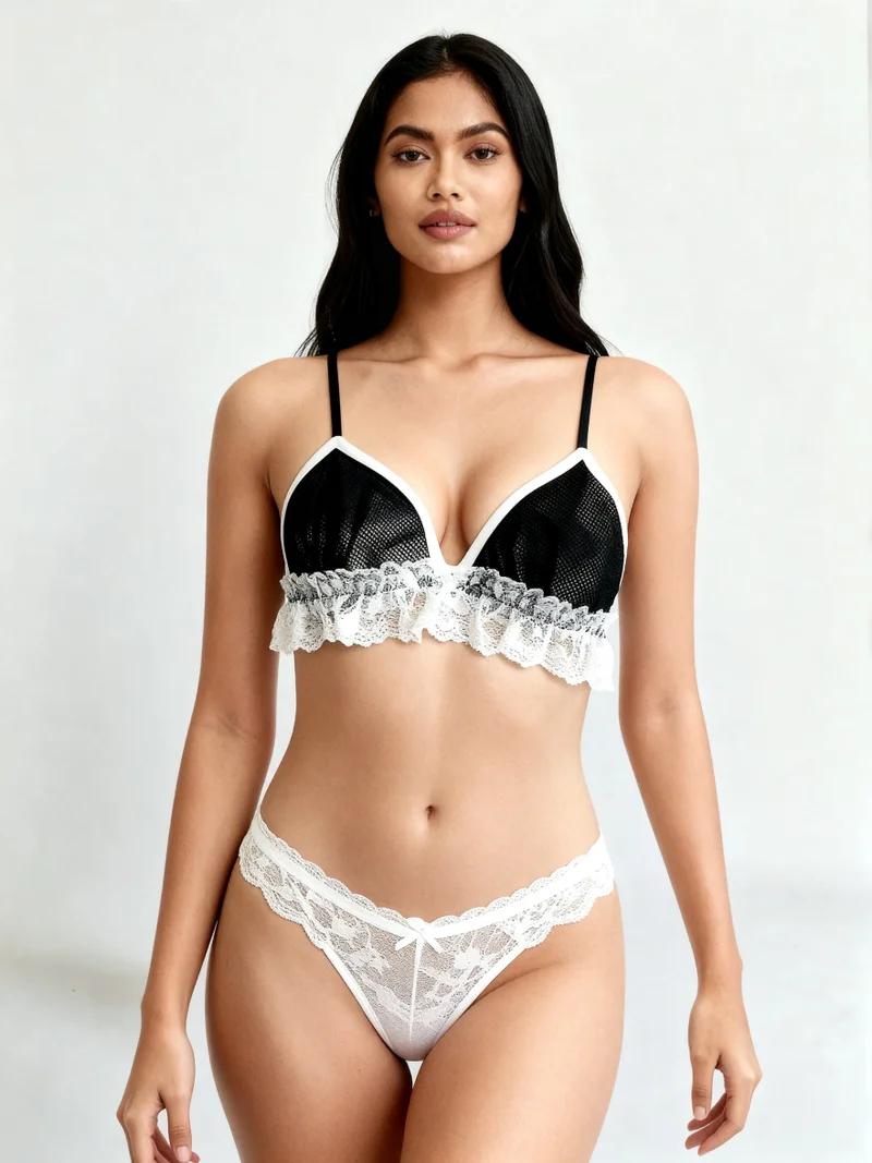 ليس اند مي  Sexy Lace Lingerie Set for Women – Designer Bra & Matching Panty | Romantic Intimates Wear