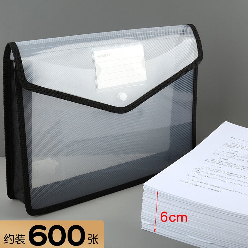 Kangbai Transparent Document Bag A3 Horizontal Stereo Snap Bag Large Capacity Primary And Secondary School Student Test Paper Storage Bag Opening And Closing - Image 4