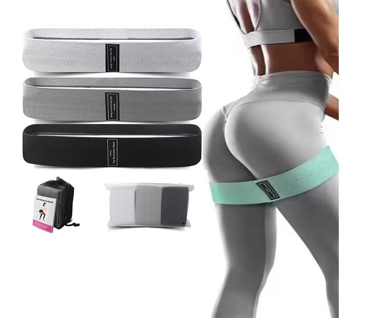 JAYATO 3 Piece Set Resistance Bands for Workout Kit Men & Women - Exercise Resistance Tubes Set Workout Bands for Training Home Shape Body Physical Therap, Squat and Glute Raise Fitness Stretching Elastic Band Resistance Band Strength Training, Leg and Glute Training, Yoga Elastic Band Loop - Black, Dark Gray, Light Ggray - Image 1