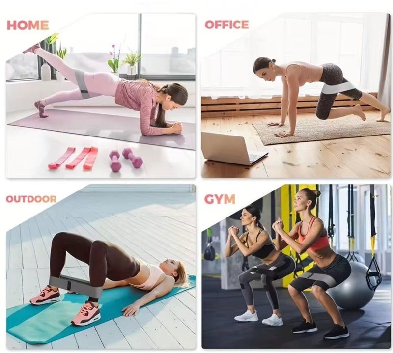 JAYATO 3 Piece Set Resistance Bands for Workout Kit Men & Women - Exercise Resistance Tubes Set Workout Bands for Training Home Shape Body Physical Therap, Squat and Glute Raise Fitness Stretching Elastic Band Resistance Band Strength Training, Leg and Glute Training, Yoga Elastic Band Loop - Black, Dark Gray, Light Ggray - Image 4