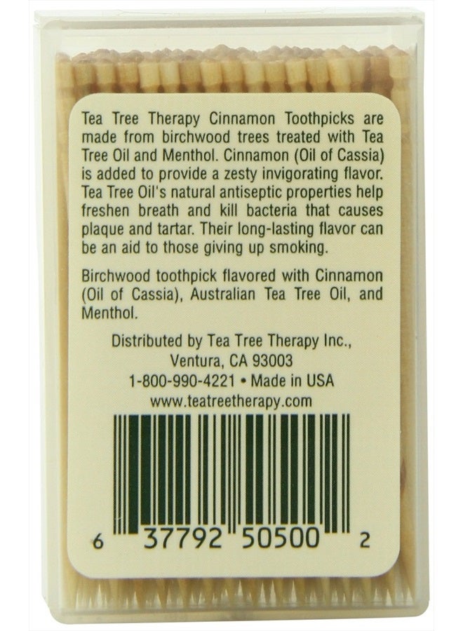 Tea Tree Therapy Toothpicks, Cinnamon, 100 Count
