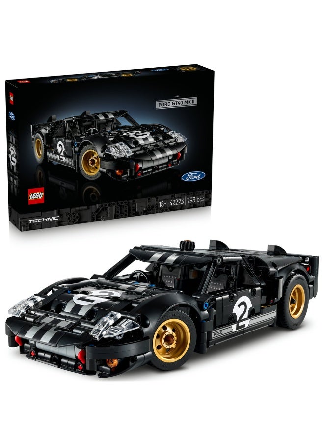 LEGO Technic 1966 Ford GT40 MKII Race Car Model Kit 42223 (Age 18+, 793 Pieces) - Image 1