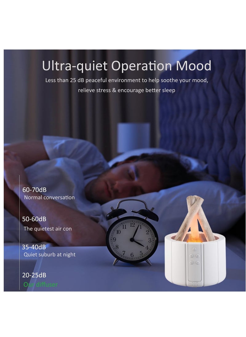 Excefore - Essential Oil Diffusers, 250ml Aromatherapy Diffuser with Remote Control, Bonfire Flame Style Humidifier with 3 Brightness and 2 Mist Mode, Waterless Auto Off Air Diffuser for Home Office Room - Image 1