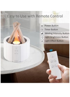 Excefore Essential Oil Diffusers, 250ml Aromatherapy Diffuser with Remote Control, Bonfire Flame Style Humidifier with 3 Brightness and 2 Mist Mode, Waterless Auto Off Air Diffuser for Home Office Room  - Image 3
