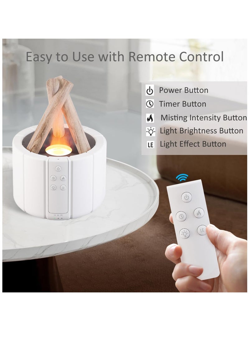 Excefore - Essential Oil Diffusers, 250ml Aromatherapy Diffuser with Remote Control, Bonfire Flame Style Humidifier with 3 Brightness and 2 Mist Mode, Waterless Auto Off Air Diffuser for Home Office Room - Image 1
