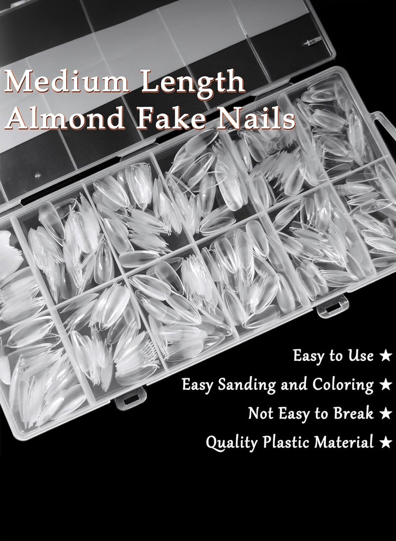 AEENAA 600PCS Extra Long Soft Gel Nail Tips, Full Cover Clear Press On Nail Extensions, Almond Shape, 12 Sizes - Image 2
