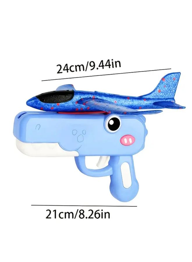 Pink Foam Toy Airplane Launch Set Gliding Outdoor Flying Gift for Boys Girls - Image 2