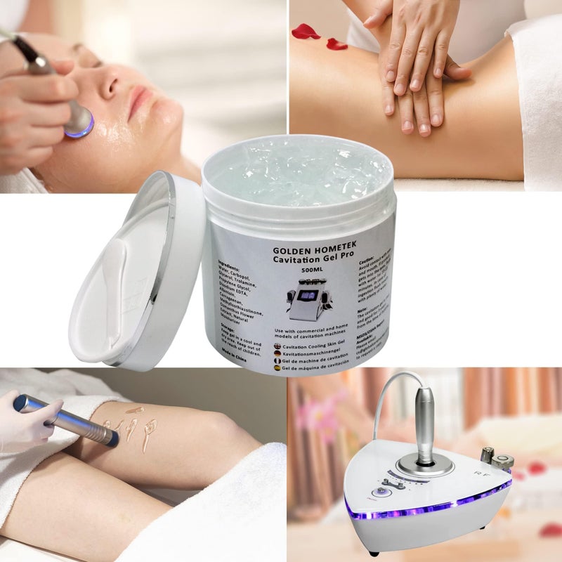 Golden Hometek Preparation Gel, Microcurrent Conductive Gel for use with Radio Frequency Skin Firming and Body Slimming Machines, Skin Tightening Cream 500ML - Image 4