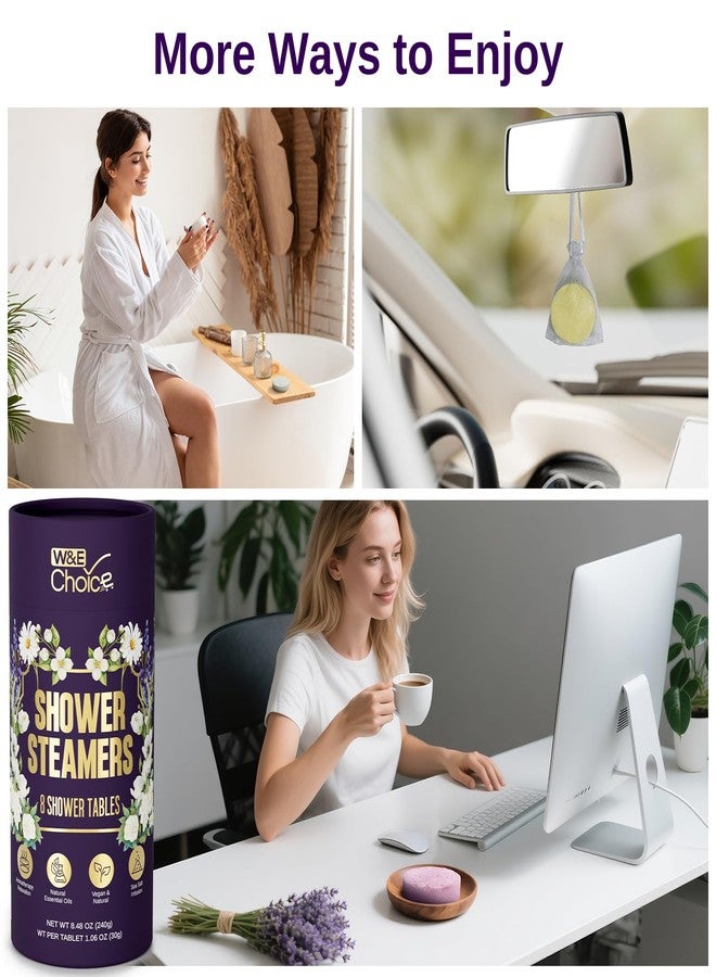 مجموعة W&E Choice من أقراص الاستحمام الفوارة برائحة العلاج العطري، 8 قطع، هدايا عيد الميلاد للنساء، كرات استحمام فوارة بزيوت عطرية طبيعية للاسترخاء اليومي وتخفيف التوتر، هدايا عيد ميلاد للزوجة والأم - Image 4