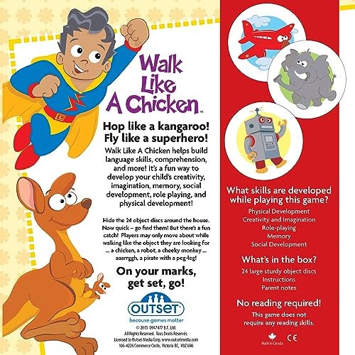 Outset Media Walk Like A Chicken - No Reading Required, Hide & Seek Role-Playing Activity Game, Preschool & Kids, Children's Social & Physical Developmental Game, Outset Media, Ages 3+, 2+ Players - Image 3