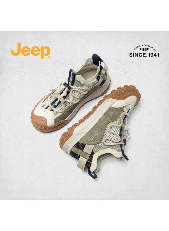 Jeep Jeep Women's Lightweight Spring Hiking Shoes With Thick Retro Outdoor Sports Shoes, Gray-green, Size 36 - Image 4